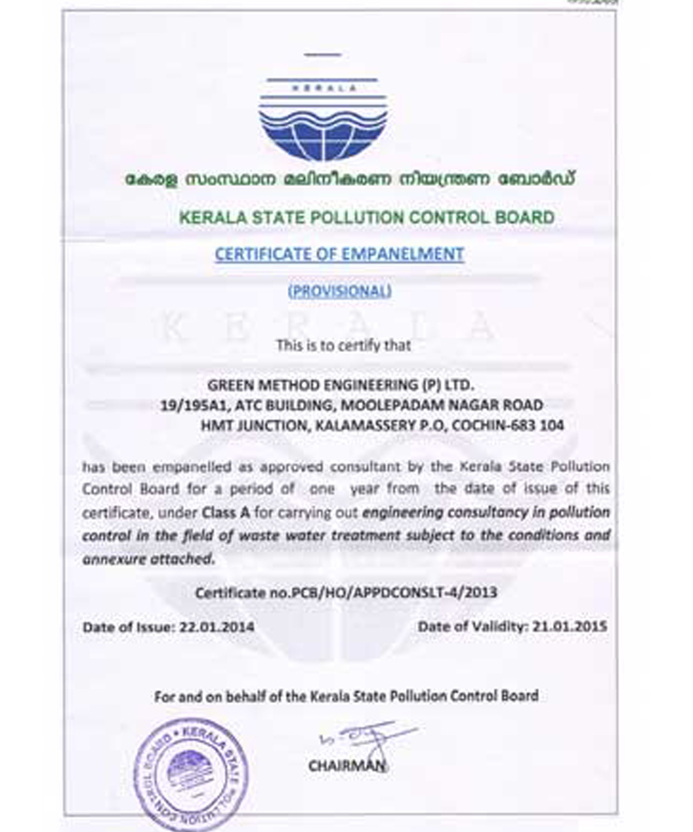 'A Class' Consultant Of Kerala State Pollution Control Board